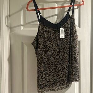 Leopard print metallic camisole